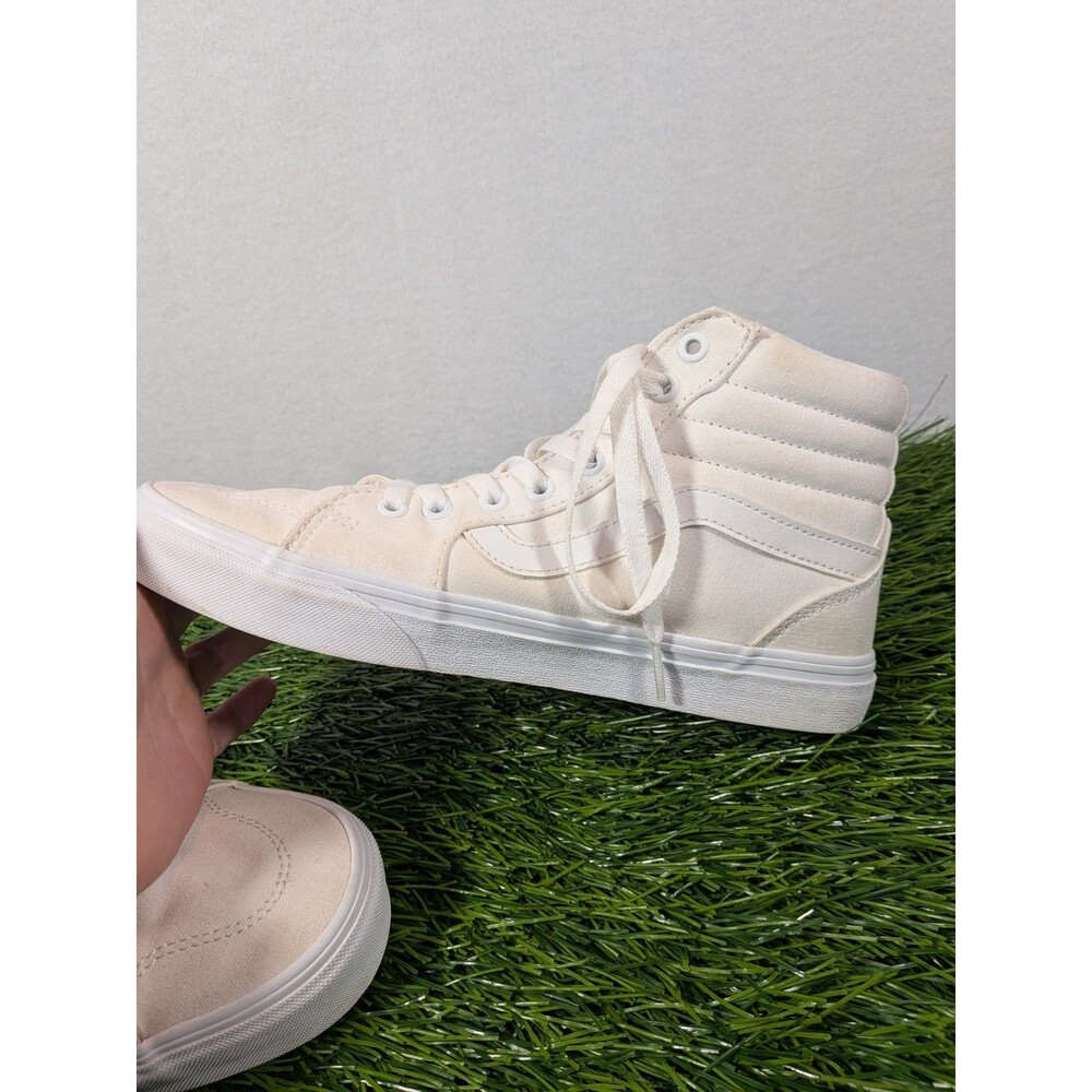 Vans Sk8-Hi Shoes Womens Size 9 White Skate High Top Sneakers Canvas Athletic - Picture 13 of 16